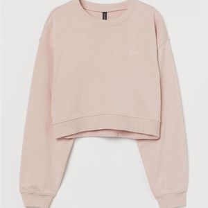 NWOT Light powder pink H&M XS Divided cropped pullover sweatshirt